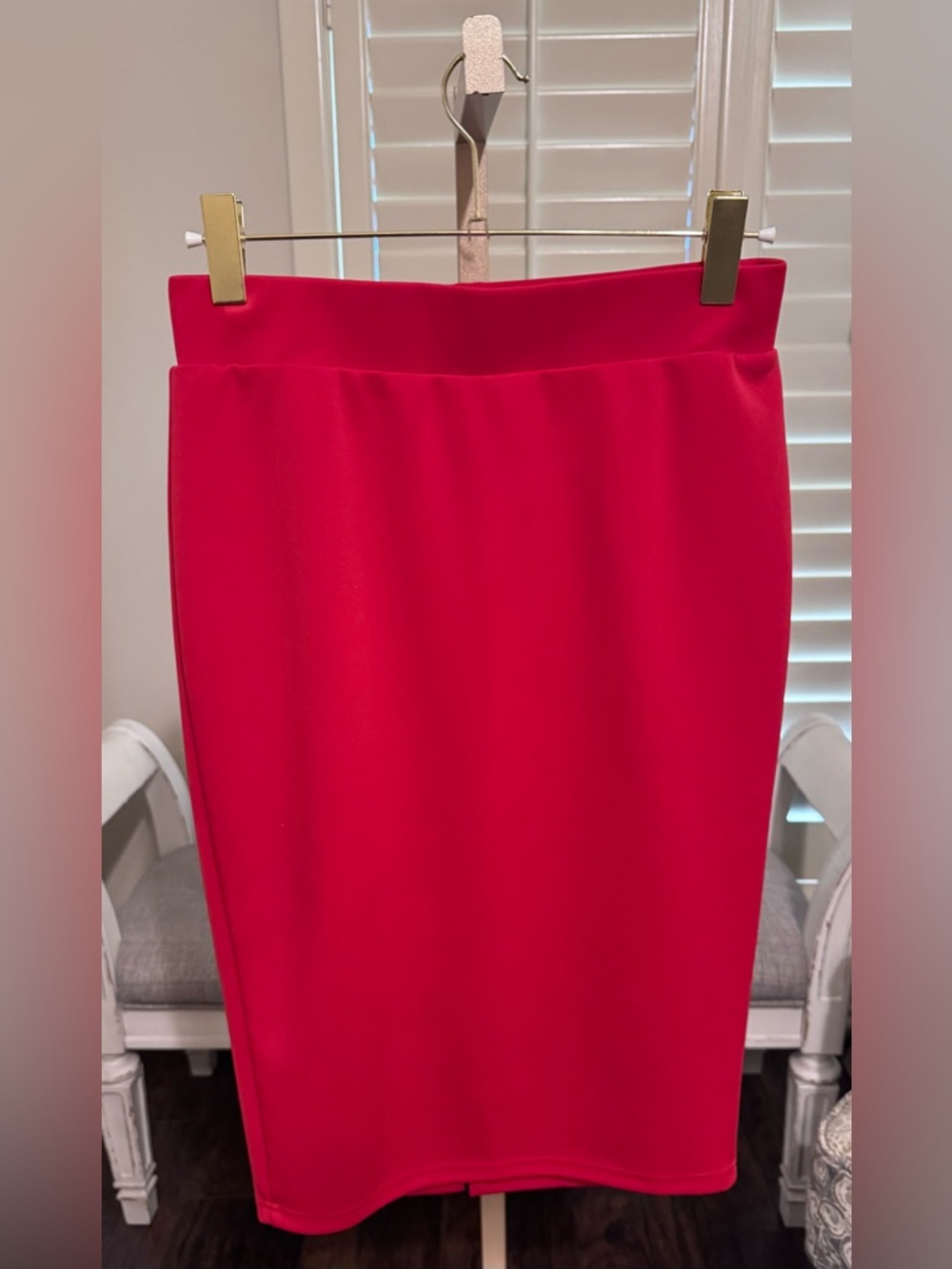 New York and Company Classic Red Pencil Skirt
